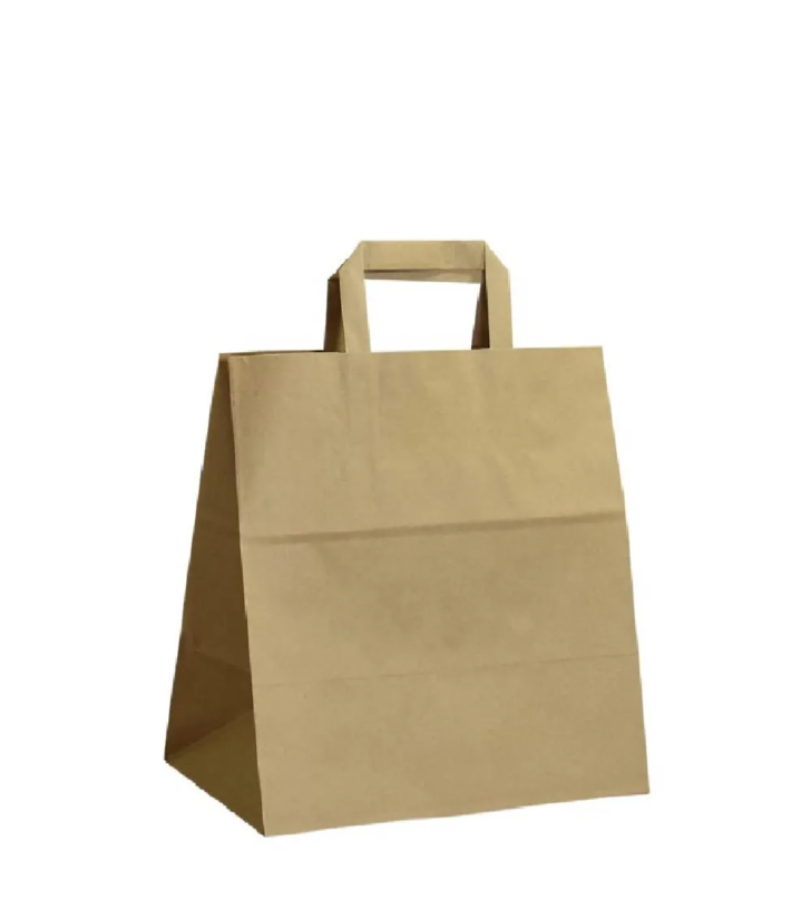  İçten Düz Saplı Kraft Çanta 32X21X26
