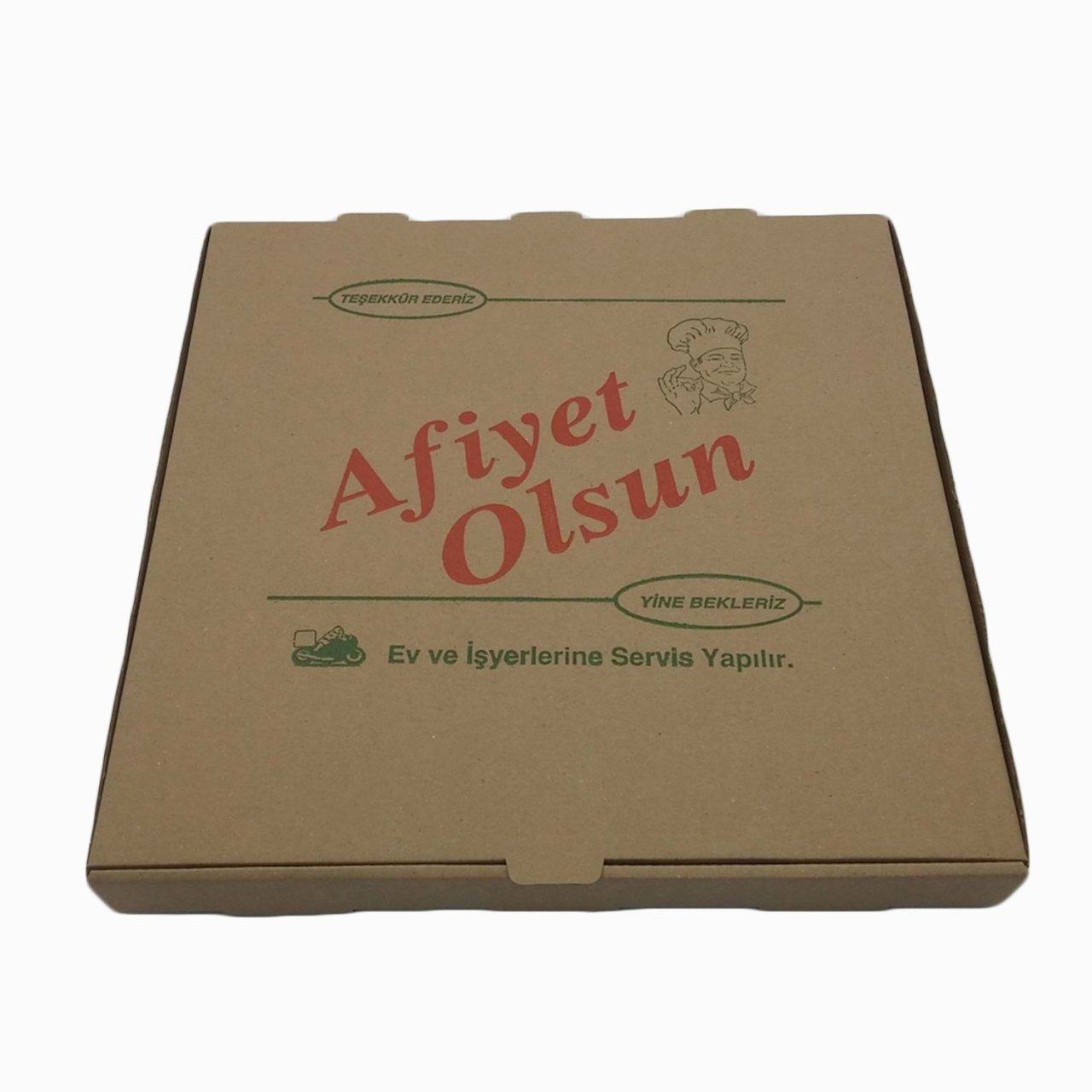  Pizza Kutu (Afiyet Olsun) 33x33x4 Cm 100 Adet